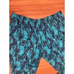 Cato  Tropical Relaxed Resortwear Pants Elastic Waist Belt Loop Blue Black 26/28W Photo 1