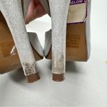 Lulu Townsend  Silver Sparkle Sling Back Heels Womens 8 Peep Toe Wedding Shoes Photo 12