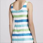 Lilly Pulitzer  Green Blue White Women’s Organza Stripe‎ Bow Front Dress Size 6 Photo 2
