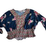 Gypsies & Moondust  floral blouse size xl Photo 0