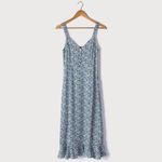 Lulus Lulu’s Darling Daisy Floral Midi Dress Sundress Blue White Large Nwt Photo 2