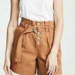 Free People Free‎ people Cindy Utility Belted Paper Bag Shorts Rust Sz 0 Photo 0