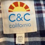 C&C California Blue and White Plaid Button Down Shirt Photo 1