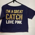 PINK - Victoria's Secret Victoria Secrets Pink navy crop top Photo 3