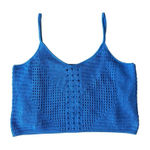 EXPRESS  Summer Crocheted Cropped Sweater Tank In Blue Size XL Photo 0