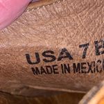 Ariat WO SIZE 7B Caramel Tan Leather Heeled Mules Western design Approx 3” Heel Photo 5