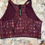 Peloton  Show Up Foil Houndstooth High Neck Bra Sz XS Plum Photo 1