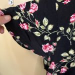 Urban Outfitters  Floral Mini Dress Tie Front Rayon Black Pink Size‎ Small Y2K Photo 2