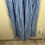 Crown & Ivy  Blue White Gingham Sleeveless Smocked Dress 8 NWT Midi Photo 5