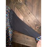 VTG 80s C.M. Shapes Black Colorful Rainbow Polka Dots Blouse Sheer Arms Women's Size undefined Photo 3