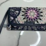 Vera Bradley Black Blue Purple Mimosa Medallion Print Clutch Wallet Photo 0