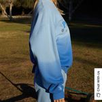 Playboy By PacSun Blue Ombre Camp Crew Neck Embroidered Cozy Pullover Sweatshirt Photo 2