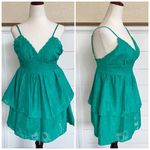Wild Fable | Green floral jacquard tiered babydoll mini dress NWT sz XS Photo 1