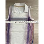 Lucky in Love Mesh Overlay Collared Polo Tank XS Scrunch Side Tennis Golf Top White Photo 4
