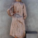 VICI  Satin Leopard Print Balloon Sleeve Midi Size Medium Photo 1