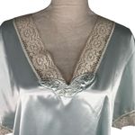 Vintage Val Mode Lingerie Nightgown Large Blue Lace V Photo 6