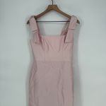 Alfred Sung  Ballet Pink Square Neck Bow Tie Sleeveless Maxi Dress 4R Photo 4