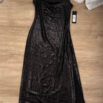 Bebe COWL NECK SHIMMER Black MAXI DRESS Photo 2