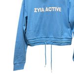 Zyia  NWT Blue Uppercut Crop Hoodie size Medium Photo 5