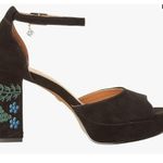 Nanette Lepore Viola Platform Block Heel Pumps Floral Embroidered Black Size 6.5 Photo 1