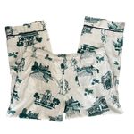 Katie Kime Fort Worth Toile Blue Green White Drawstring Waist Pajama Pants 3 XL Size 3X Photo 4