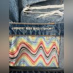 American Eagle  Pride Medium Wash Denim Highest Rise Baggy Shorts Distressed; 14 Photo 7