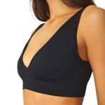 We Wore What  V Neck Knit Sport Bra Top in Black size XS NWT Photo 0