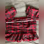 Antonio Melani  Red Plaid Saree Blouse Photo 5