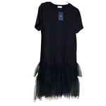 Ella Black Tulle Hem Dress NWT Size M Photo 5