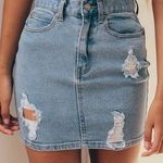 Afends Beat Chevy Denim Skirt in Stone Blue Photo 1