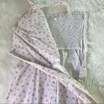 Gianni Bini Pinstripe Floral Print Sun Dress Sleeveless Button Front Cream Small Photo 4