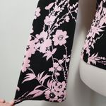 Vintage Self Esteem 90s Pink & Black Floral Twist Detail Fitted Top Size Small Photo 2