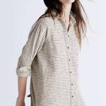 Madewell ✨ Flannel Oversized Ex-Boyfriend Sz XS Shirt in Mick Striped✨ Photo 0