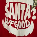 Gildan Red “Santa? We Good” Leopard Santa Hat Graphic Tee XL Christmas Holiday Photo 3