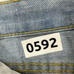 Denim High Waist Jean Shorts Light Wash Yellow Stripe Womans M Blue Size M Photo 8