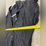 Sim & Sam  Black button down tie front cropped shirt medium casual Beachy Photo 9