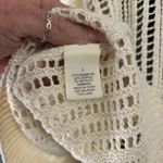 Madison & Hudson Open Knit Cardigan Cream Long Sleeve Rib Boho Metallic Neutral Gold Size L Photo 6