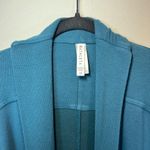 Athleta Canopy Wrap Cardigan Nirvana Ocean Teal Thumbholes Pockets Oversized XS Photo 2