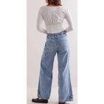 Free People We The Free Curvy Outlaw Wide Leg Pants in Drizzle | NWOT Photo 11