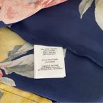 Joie  Navy Blue Peach Floral 100% Silk High Neck Tank Top Blouse XS Photo 5