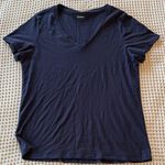 Quince  Women's Deep Blue V-Neck Tee Photo 0