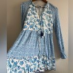 House of Harlow  1960 Blue White Floral Mini Dress, Long Sleeves Women's … Photo 4