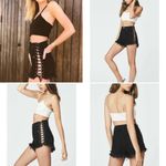 Carmar Lace Up Cut off Shorts size 25 Black NWT Photo 4