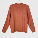 Vintage Orange Paisley Floral Mockneck Sweater Orange Size M Photo 4