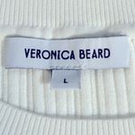Veronica Beard Off-White Vaari Rib-Knit Tee Size L Photo 9