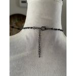 VINTAGE BLACK & WHITE SLICED AGATE PENDANT NECKLACE RESORT WEAR SUMMER Photo 4