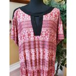 Emma & Michelle Emma & Michele 3X Maxi Dress Casual Stretch Chevron Multicolor Keyhole Photo 3