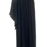 BCBGMAXAZRIA BCBG Strapless silk gown maxi floor length black flowy bow size 2P 2 Petite Photo 0