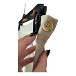 Valentino Miss V Pants Women Small Tan Beige Pleated Straight Leg Trouser Luxury Photo 5