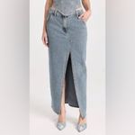 LIONESS  Barbie‎ Split Midi Jeans Skirt in Blue Sz S Photo 1